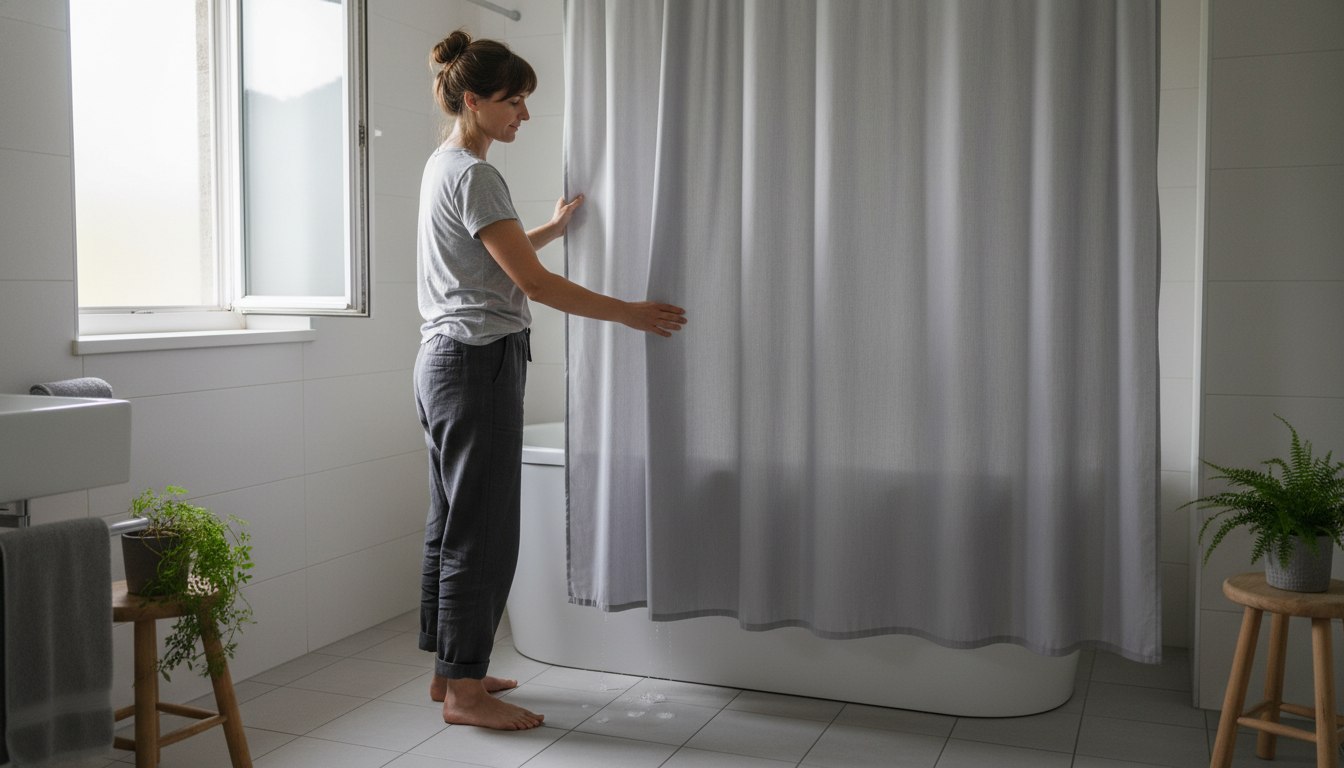 Der feuchte Saum: Warum eine kleine Geste nach dem Duschen die Lebensdauer Ihres Vorhangs verdoppelt