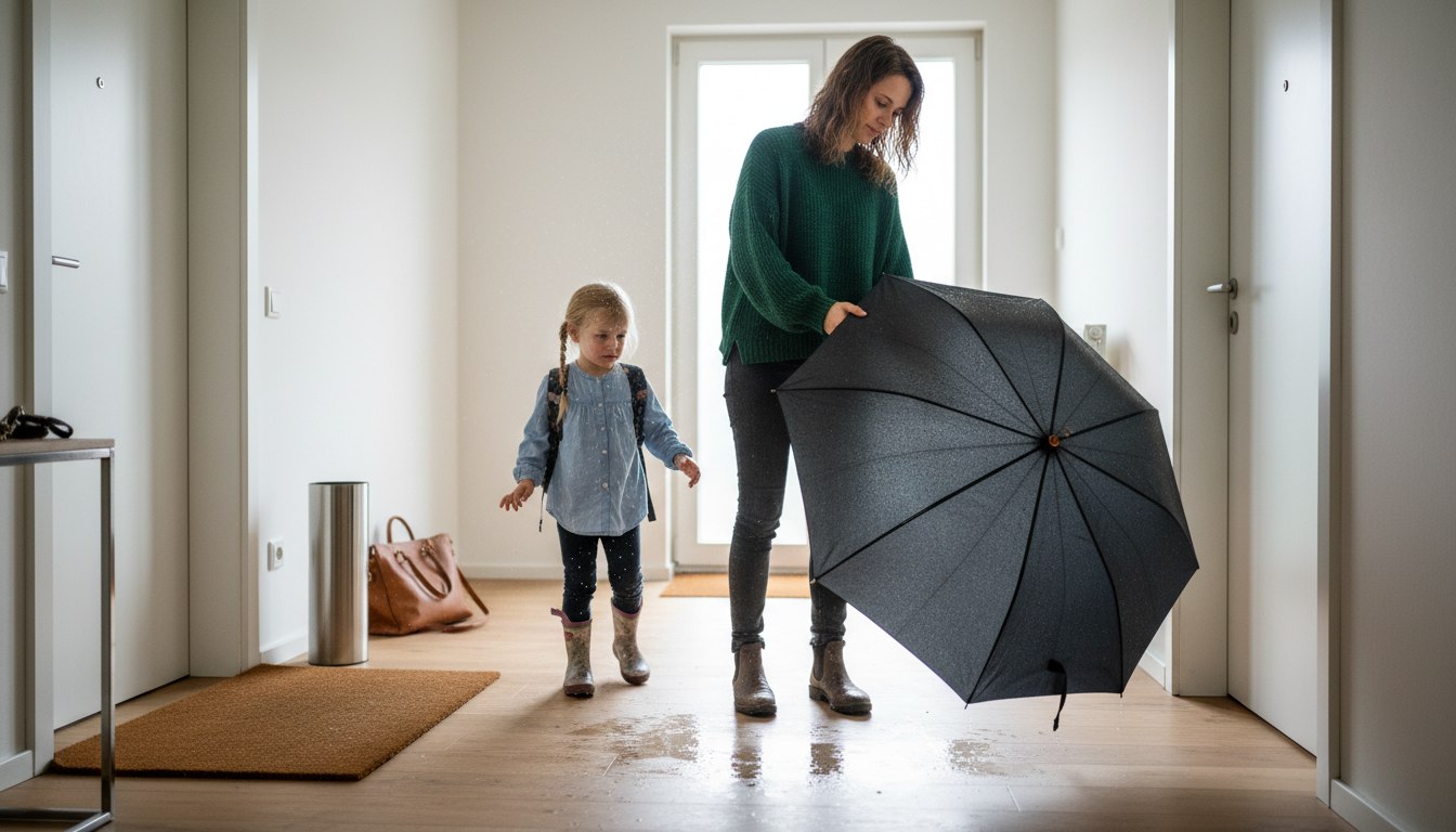 Der nasse Begleiter im Flur: Warum wir Regenschirme fast immer falsch trocknen