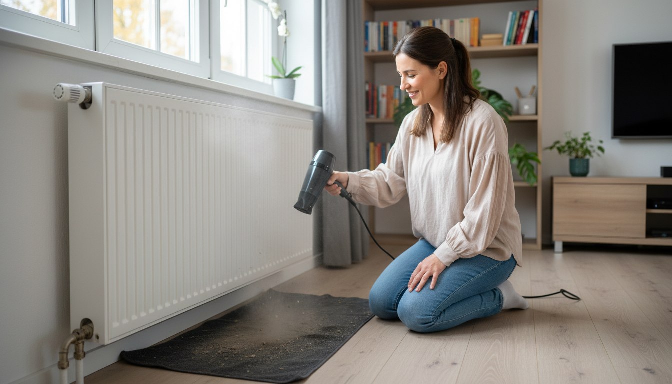 Der vergessene Staubfänger: Warum ein Griff hinter die Heizung im Herbst den Unterschied macht