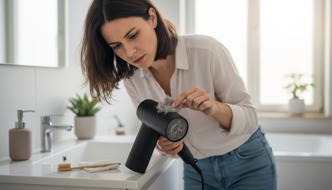 Warum der Haartrockner plötzlich heißläuft – und wie ein Handgriff ihn rettet