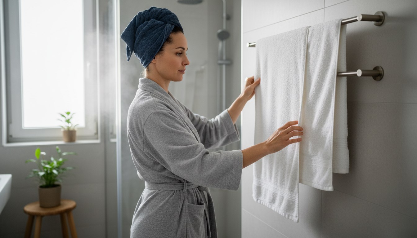 Der kleine Fehler am Handtuchhalter: Warum Ihre Wäsche im Bad oft nicht richtig trocknet