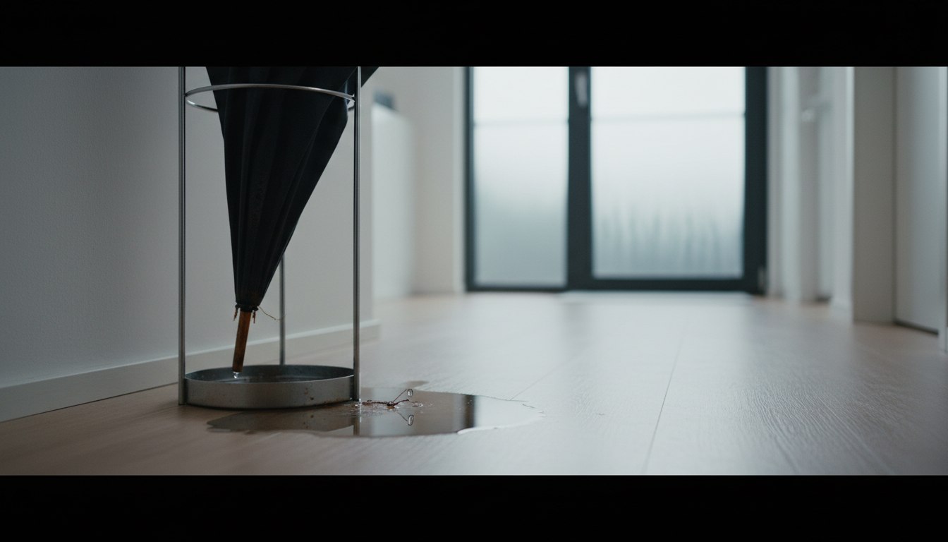 Das leise Rosten in der Ecke nach dem Regenschauer