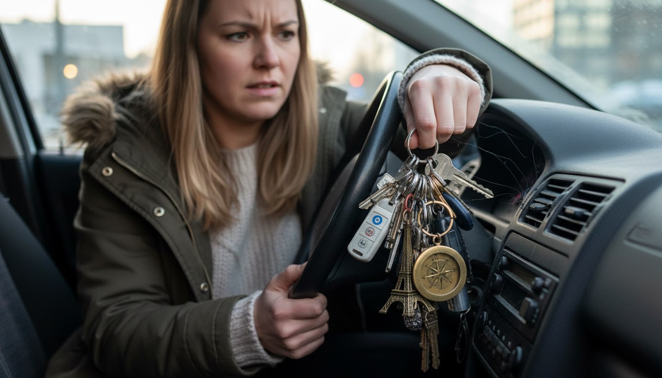 Wenn der schwere Schlüsselbund dem Schloss zusetzt