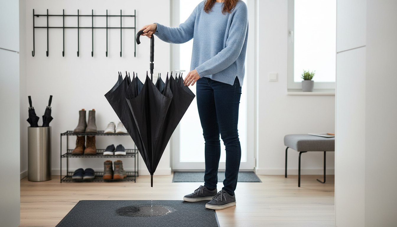 Der stille Verschleiß des Regenschirms im Flur
