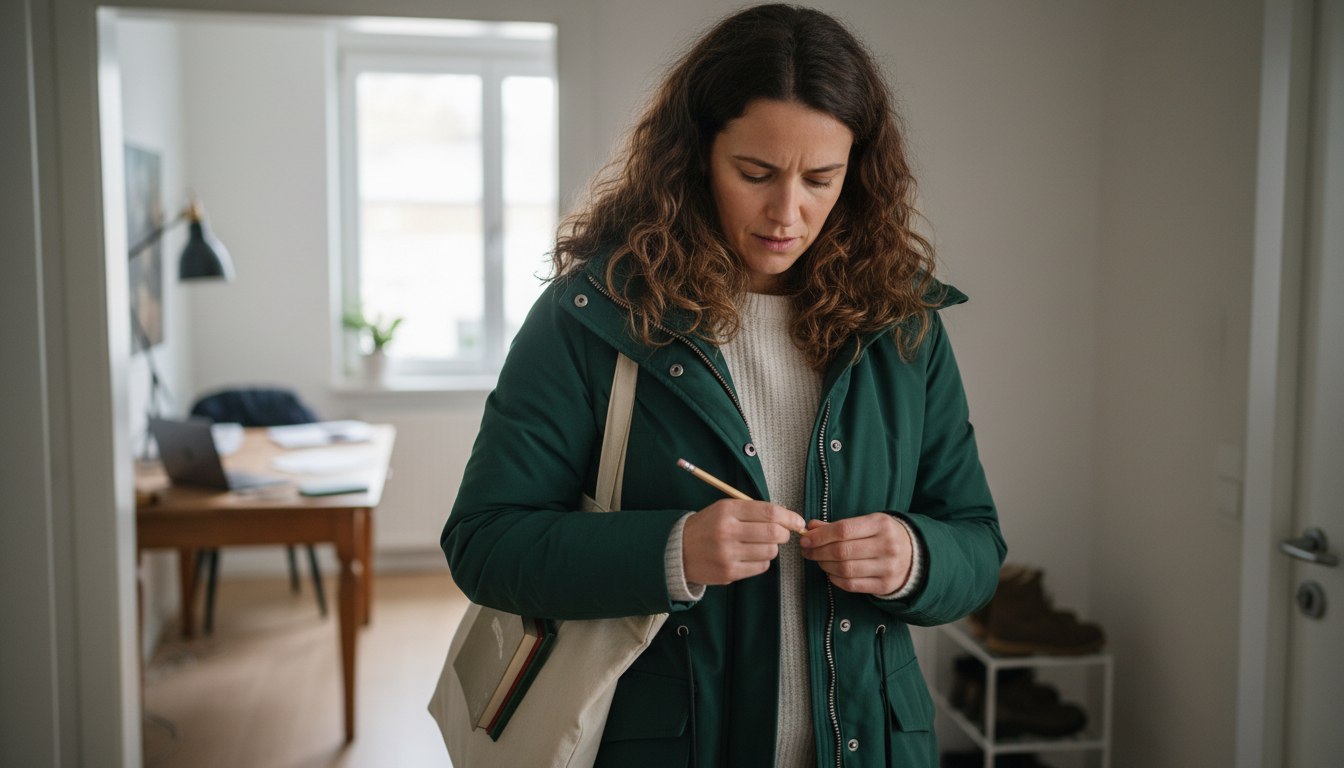 Es ist ein klassischer Moment im morgendlichen Aufbruch: Man ist bereits in die…