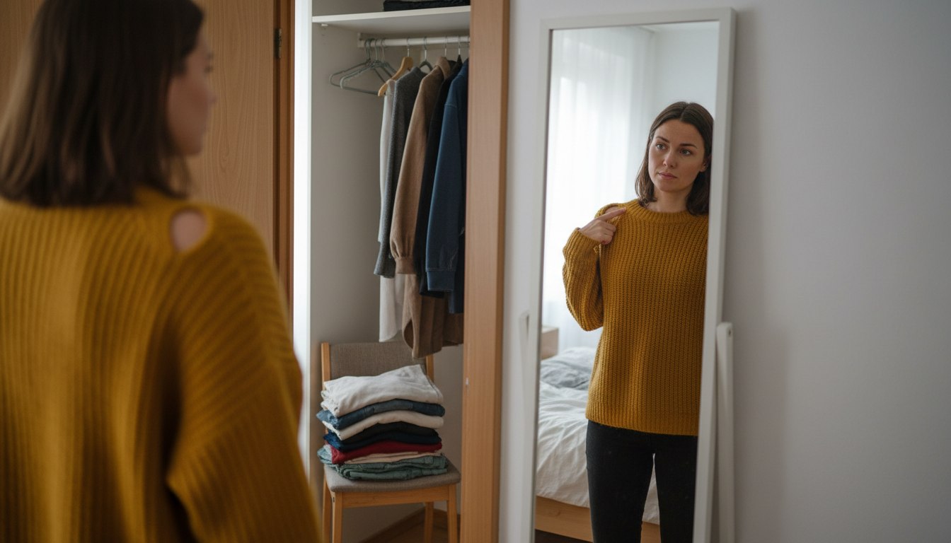 Der kleine Makel am Montagmorgen: Warum viele Pullover ihre Form verlieren, während sie nur im Schrank hängen