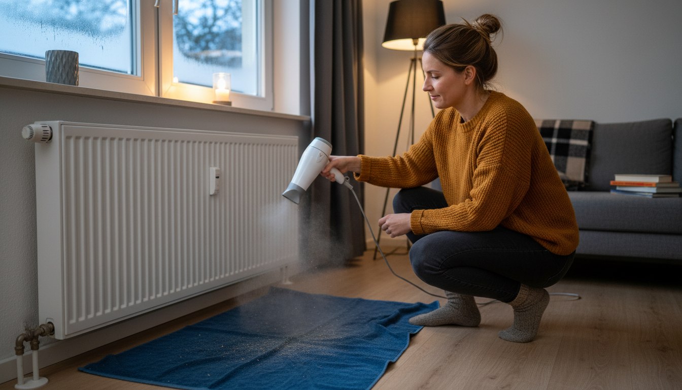 Warum ein nasses Tuch unter dem Heizkörper den Winterabend rettet